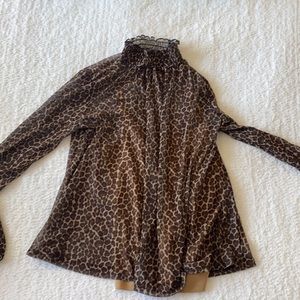 Cheetah print blouse long sleeve
